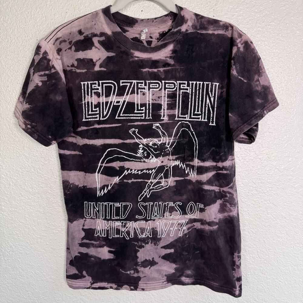 Led Zeppelin Shirt Mens Small Tie Dye Band Graphic Rock 1977 Tour
